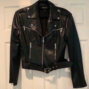 NWOT Danielle Bernstein Faux Leather Moto Jacket